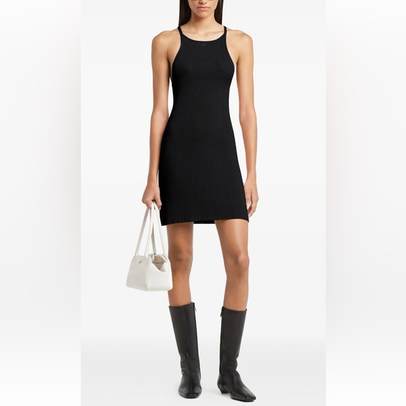 Courreges cream color ribbed Mini Dress